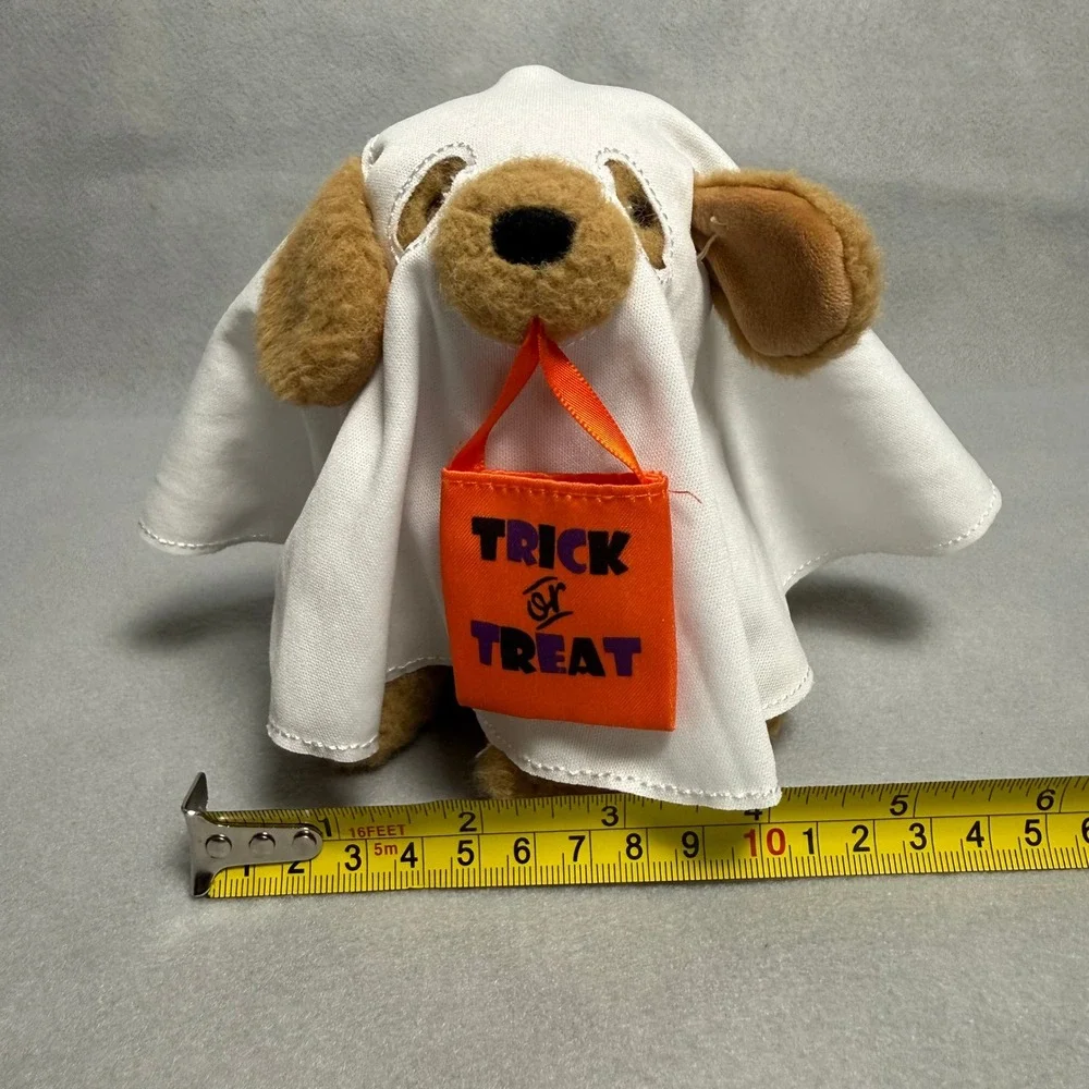 Douglas Cuddle Toys Halloween Ghost Dog Plush Trick or Treat Bag Tan Puppy